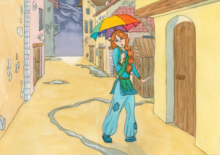 Illustration à l’aquarelle du conte danois de Hans Christian Andersen