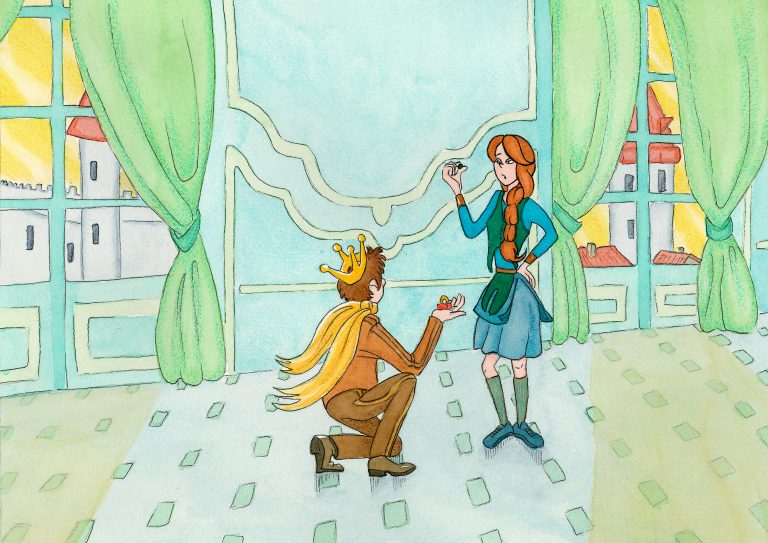 Illustration à l’aquarelle du conte danois de Hans Christian Andersen