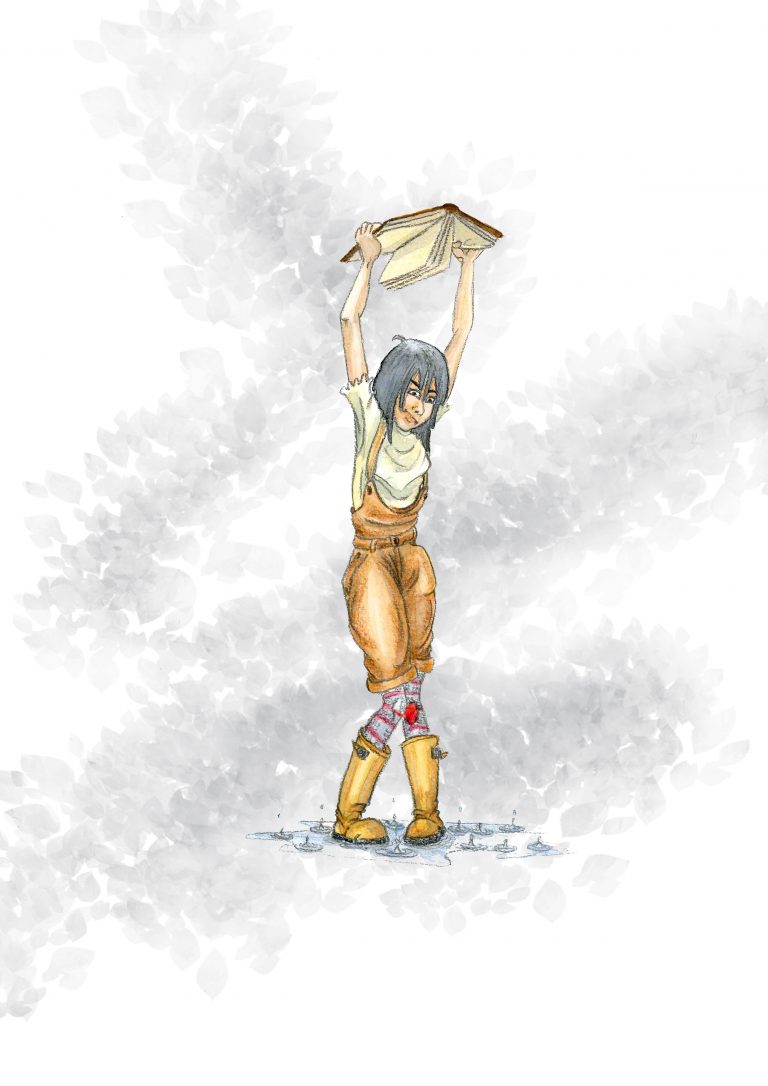 Création de personnage, technique mixte aquarelle et numérique