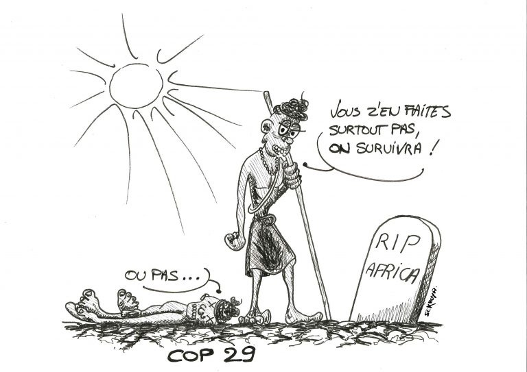 Dessin de presse réalisé à l’occasion de la COP 29, stylo