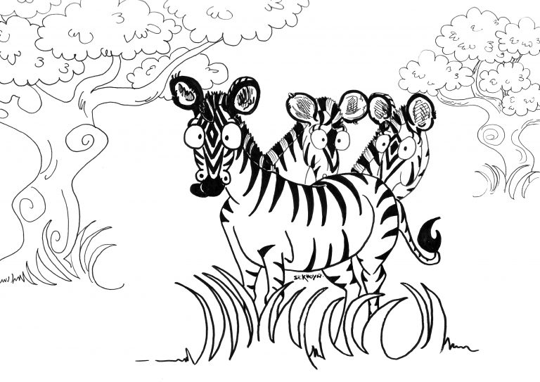 Dessin de presse sur les espèces en voie d’extinction, feutre