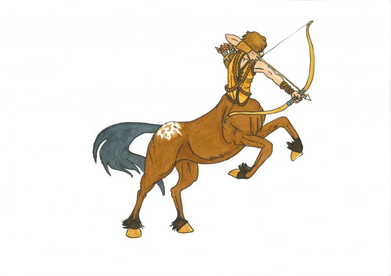 Recherches de personnage B.D., aquarelle