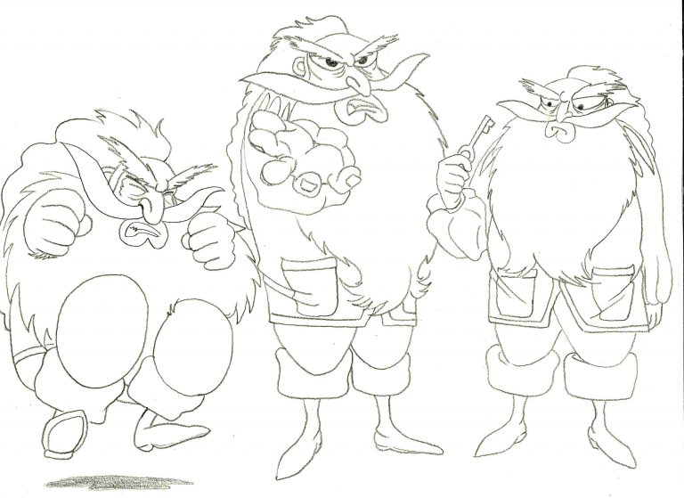 Croquis de personnage pour l’illustration du conte de Barbe-Bleue, crayon