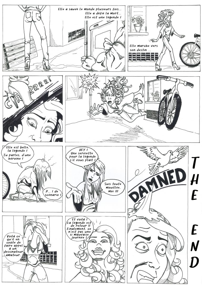 Planche B.D. en Noir & Blanc, feutre