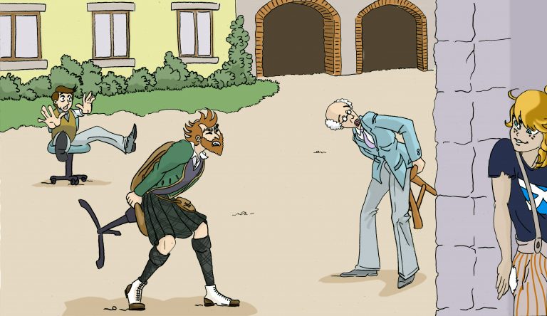 Doubles pages illustrées en numérique du roman Un Bon Petit Diable