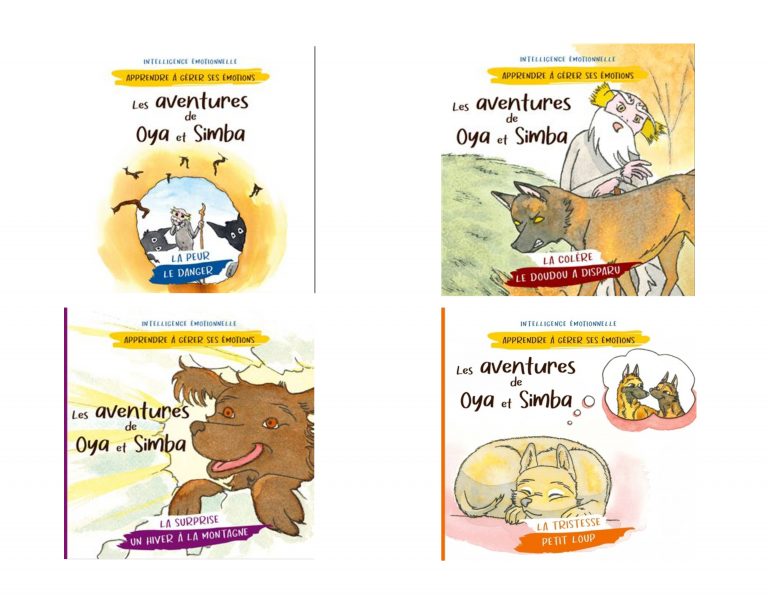 Illustrations jeunesse pour les 4 volumes des Aventures de Oya et Simba
