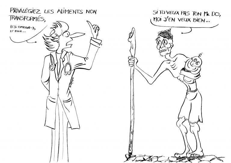 Dessin de presse sur un article de PQR, feutre