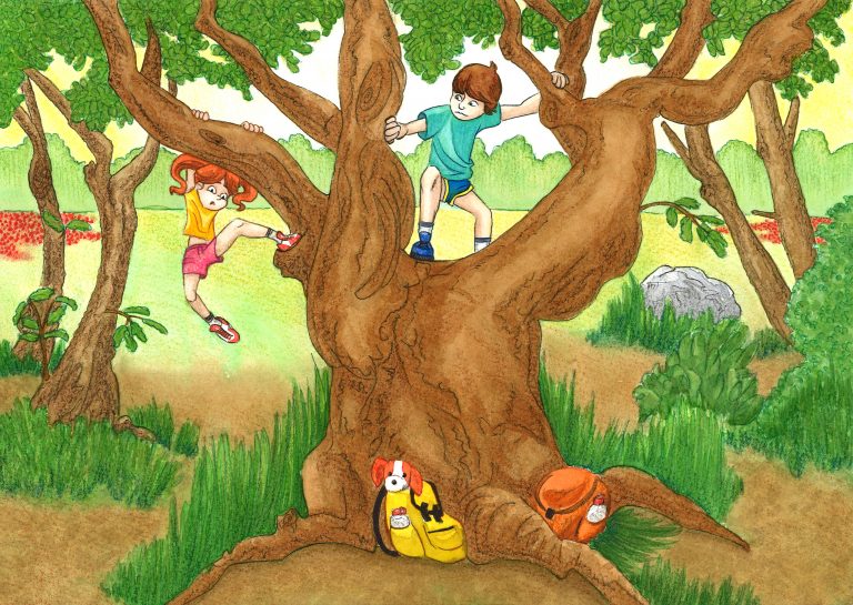 Jeux d’enfants, aquarelle et crayons