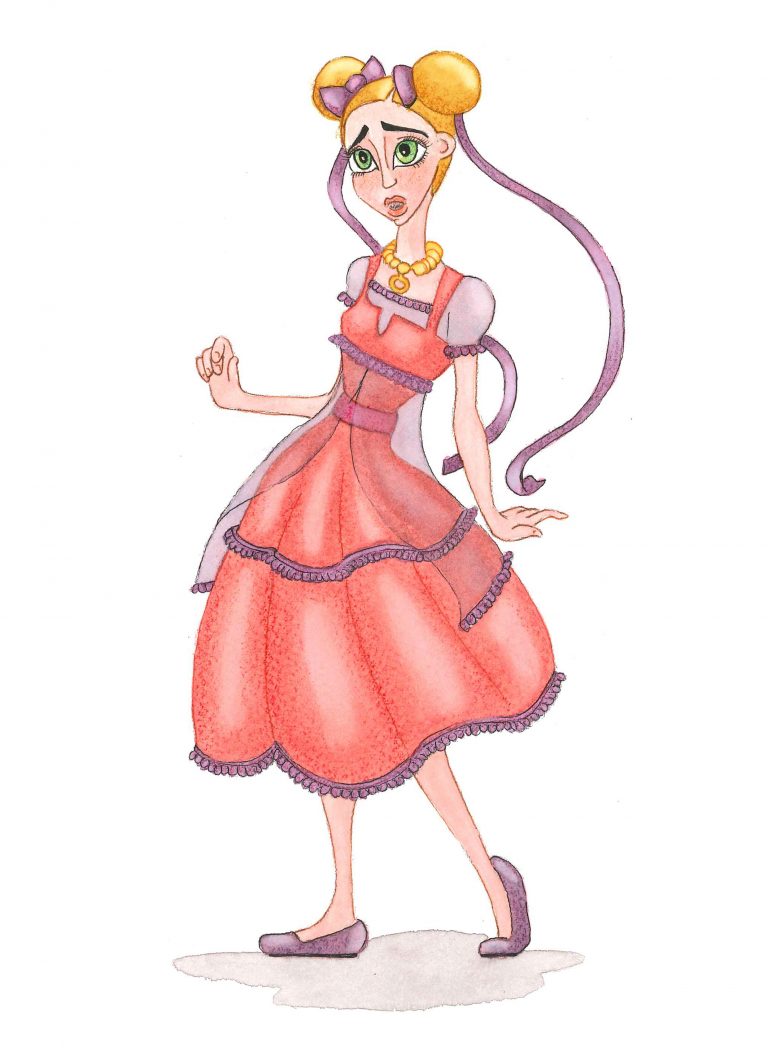 Illustration à l’aquarelle de la femme de Barbe-Bleue