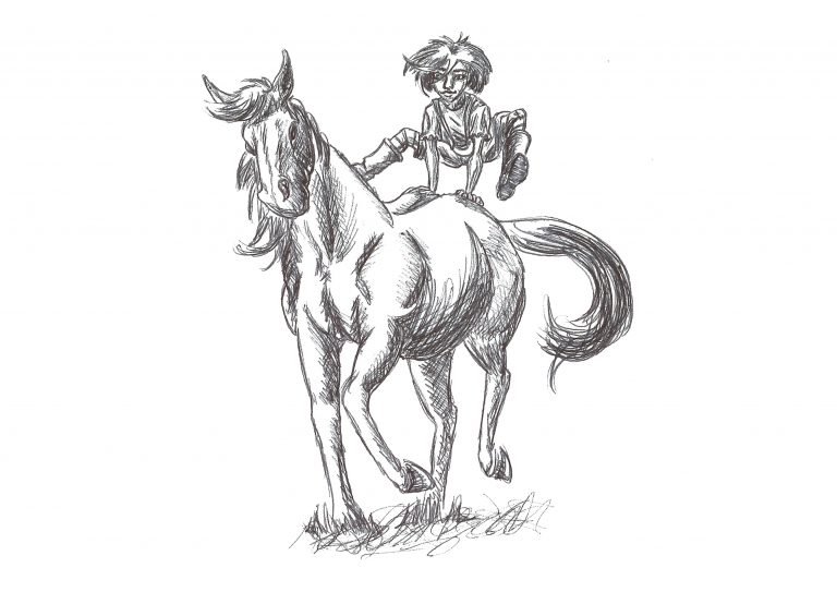 Croquis du personnage au stylo