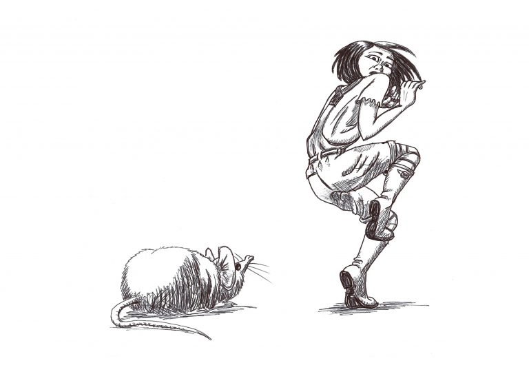 Croquis du personnage au stylo